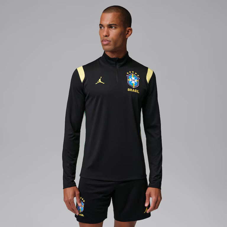 Camiseta Brasil Jordan Manga Longa Academy Pro 2026 Treino Masculina