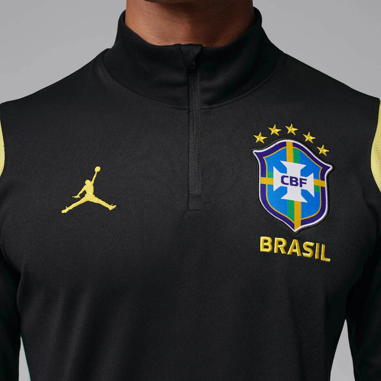Camiseta Brasil Jordan Manga Longa Academy Pro 2026 Treino Masculina